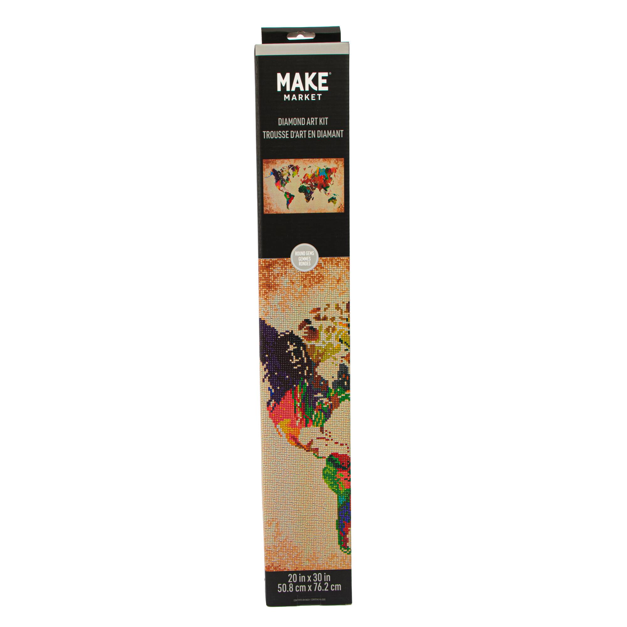 Rainbow World Map Diamond Art Kit by Make Market®